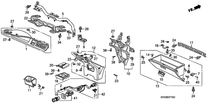 Interior/Bumper/Instrument Panel Garnish (1) for 1992 Honda CIVIC HATCHBACK #1