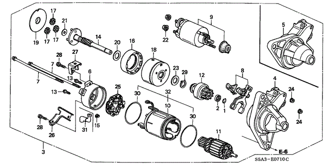 ENGINE/STARTER MOTOR (DENSO) for 2001 Honda CIVIC SEDAN #1