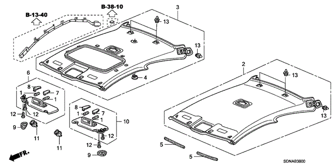 INTERIOR / BUMPER/ROOF LINING for 2007 Honda ACCORD COUPE #1