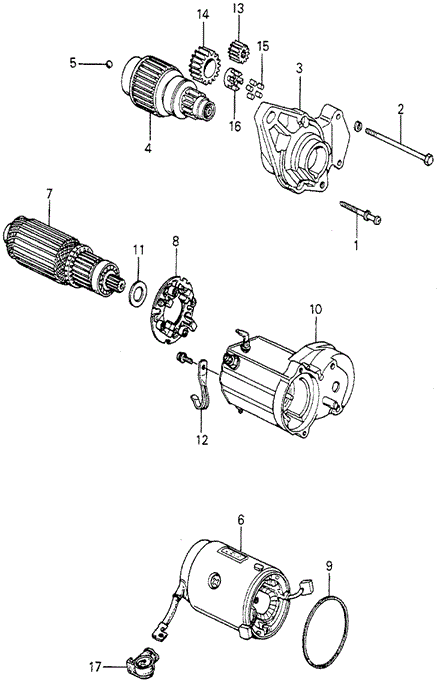 ENGINE/STARTER MOTOR COMPONENTS (DENSO) for 1981 Honda ACCORD SEDAN #1