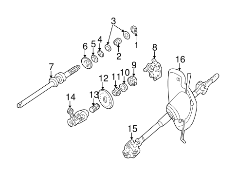 Steering/Shaft & Internal Components for 2002 Ford Mustang #1