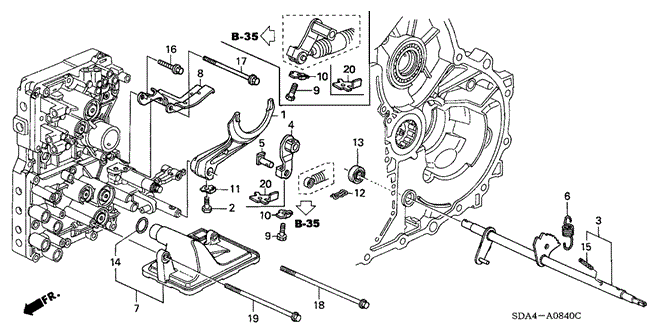 TRANSMISSION - AUTOMATIC/AT SHIFT FORK (L4) for 2005 Honda ACCORD SEDAN #1