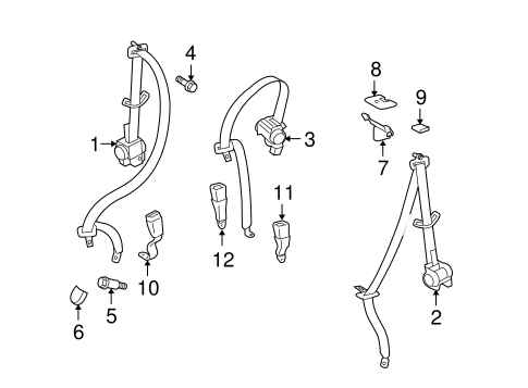 ELECTRICAL/SECOND ROW SEAT BELTS for 2012 Toyota 4Runner #2