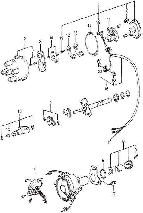 Engine/Distributor Components (Hitachi) for 1983 Honda ACCORD HATCHBACK #1