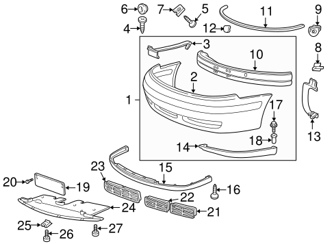 9-5 BUMPER & COMPONENTS - FRONT