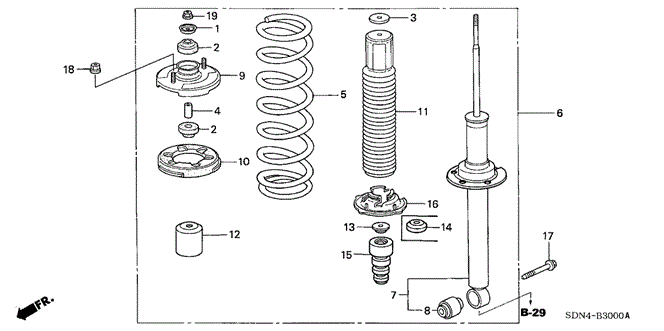 CHASSIS/REAR SHOCK ABSORBER for 2006 Honda ACCORD COUPE #1