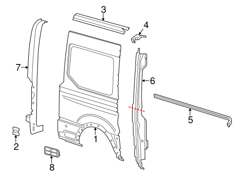 Body/Side Panel & Components for 2017 Ford Transit-350 HD #4