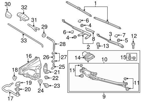 Cayenne WIPER & WASHER COMPONENTS