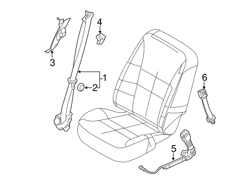 Electrical/Front Seat Belts for 2010 Ford Edge #1