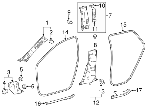 BODY/INTERIOR TRIM - PILLARS for 2016 Scion iM #1