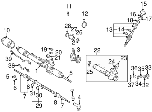 STEERING/STEERING GEAR & LINKAGE for 1996 Toyota RAV4 #2