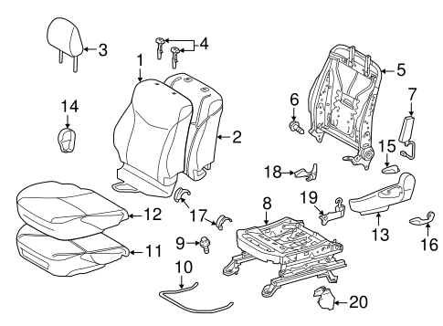 BODY/DRIVER SEAT COMPONENTS for 2015 Toyota Prius Plug-In #1