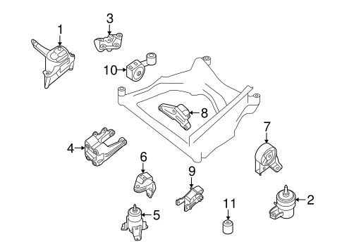 Engine/Engine & Trans Mounting for 2011 Nissan Altima #2