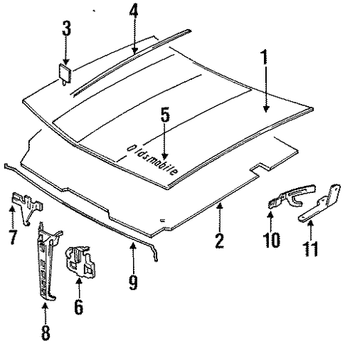 Hood & Components for 1990 Oldsmobile Cutlass Calais #0