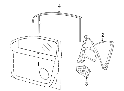 Glass - Front Door for 2006 Volkswagen Jetta #0