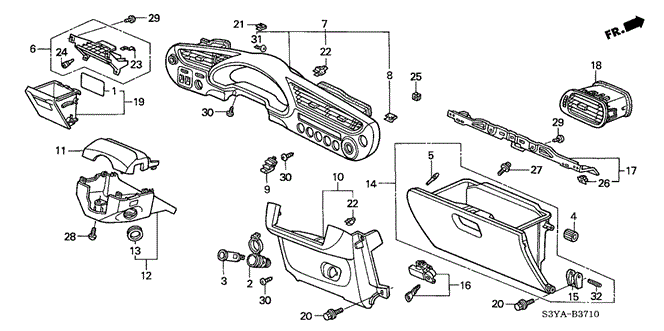 Interior/Bumper/Instrument Panel Garnish for 2004 Honda INSIGHT #1