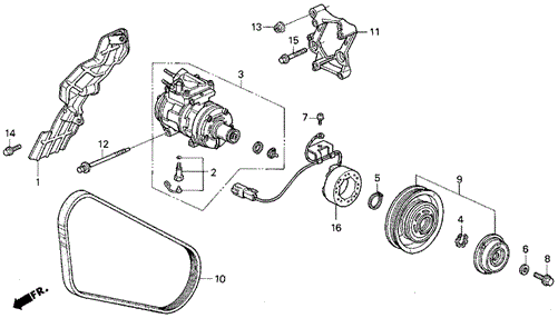 BODY / AIR CONDITIONING/A/C COMPRESSOR ('91-'92) for 1991 Honda ACCORD 5-DOOR #1