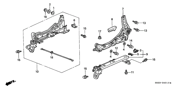 INTERIOR / BUMPER/FRONT SEAT COMPONENTS (L.) (MANUAL SEAT) for 2001 Honda ACCORD COUPE #1