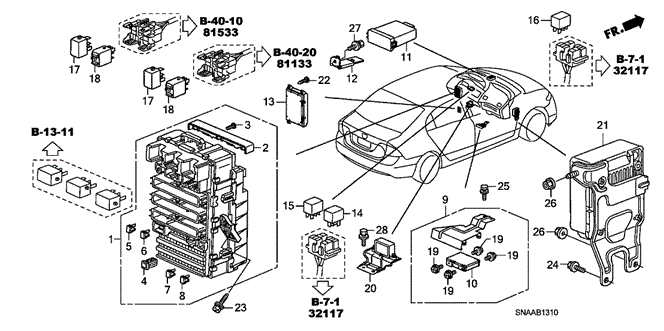 ELECTRICAL / EXHAUST / HEATER / FUEL/CONTROL UNIT (CABIN) (1) for 2009 Honda CIVIC SEDAN #1