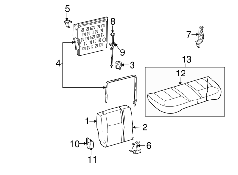Body/Rear Seat Components for 2001 Ford Taurus #2