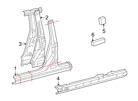 BODY/CENTER PILLAR & ROCKER for 2005 Toyota Highlander #1