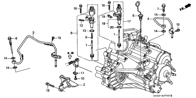 TRANSMISSION - AUTOMATIC/AT ATF PIPE - SPEEDOMETER GEAR (A4RA) for 1996 Honda CIVIC HATCHBACK #1