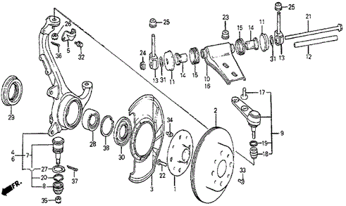 Steering Knuckle - Brake Disk for 1984 Honda Prelude #0