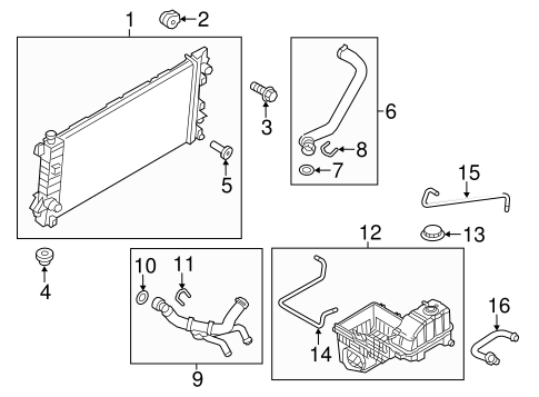 RADIATOR & COMPONENTS for 2012 Ford F-150 ford f150 radiator diagram 