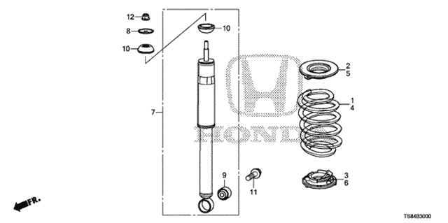 Rear Shock Absorber for 2012 Honda CIVIC COUPE #0
