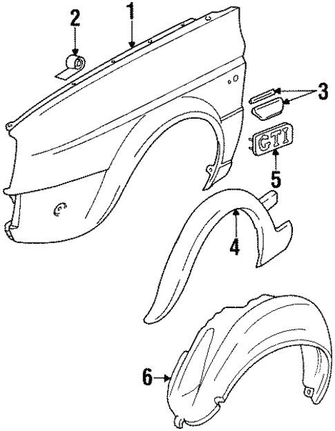Fender for 1985 Volkswagen Jetta #0