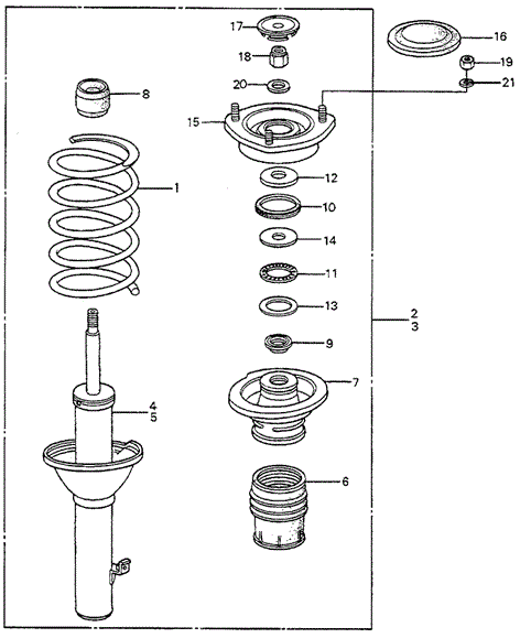 CHASSIS/FRONT SHOCK ABSORBER for 1983 Honda ACCORD SEDAN #1