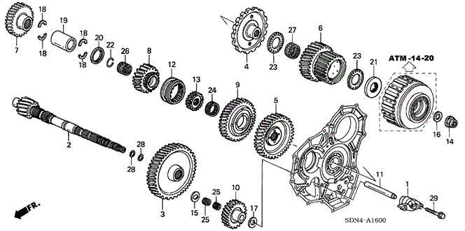 Transmission - Automatic/AT Countershaft (V6) for 2003 Honda ACCORD COUPE #1