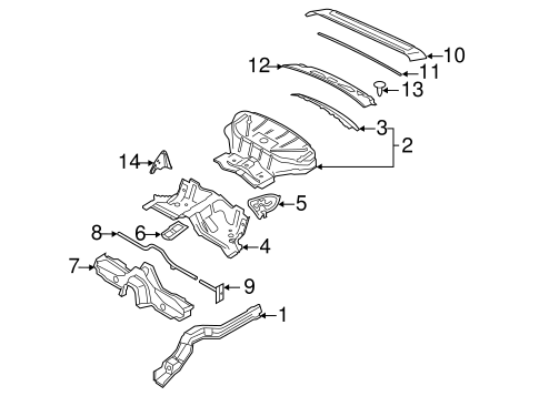 911 REAR FLOOR & RAILS