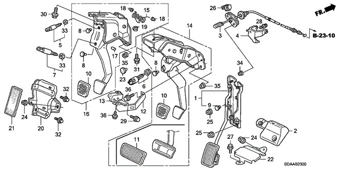 Chassis/Pedal for 2007 Honda ACCORD SEDAN #1