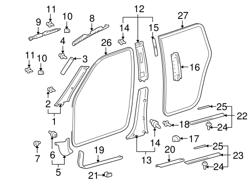 BODY/INTERIOR TRIM - PILLARS for 2002 Toyota Highlander #1