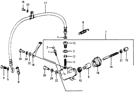 Chassis/MT Clutch Slave Cylinder for 1977 Honda ACCORD HATCHBACK #1