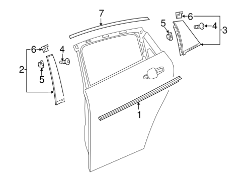 Exterior Trim - Rear Door for 2016 Chevrolet Malibu #0