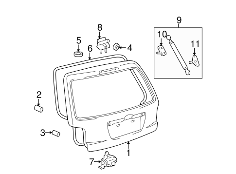 BODY/GATE & HARDWARE for 2006 Toyota Highlander #1