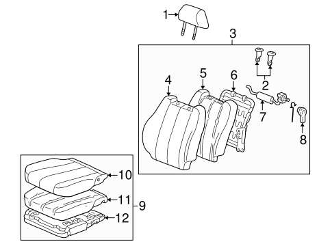 BODY/FRONT SEAT COMPONENTS for 1999 Toyota Solara #1