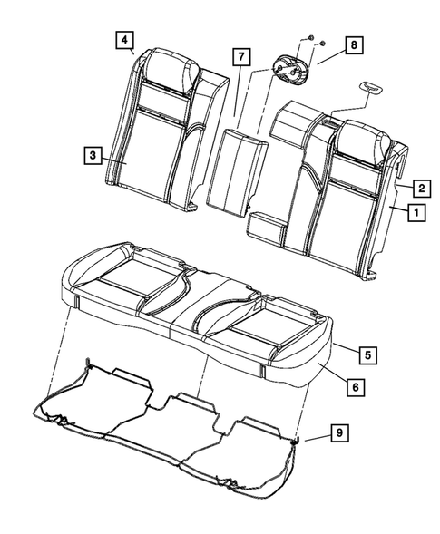 Rear Seats - Second Row for 2011 Dodge Challenger #1
