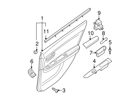 Interior Trim - Rear Door for 2010 Nissan Sentra #0