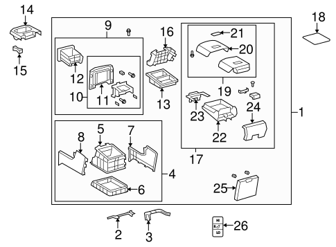 BODY/REAR CONSOLE for 2014 Toyota Sequoia #1