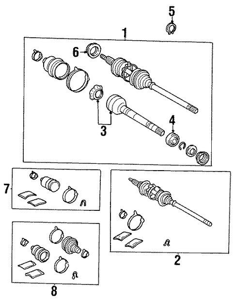 FRONT SUSPENSION/DRIVE AXLES for 1998 Toyota Avalon #1