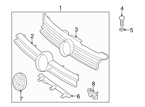 Grille & Components for 1999 Volkswagen Jetta #1