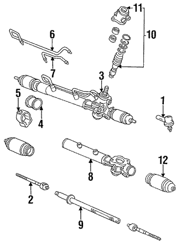 STEERING/STEERING GEAR & LINKAGE for 1996 Toyota Camry #2