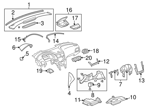 Malibu INSTRUMENT PANEL COMPONENTS