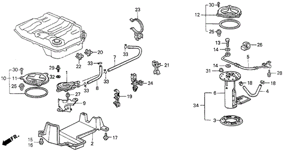 ELECTRICAL / EXHAUST / HEATER / FUEL/FUEL PUMP - TWO-WAY VALVE for 1990 Honda CIVIC 5-DOOR #1