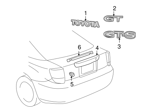 Exterior Trim - Lift Gate for 2000 Toyota Celica #0