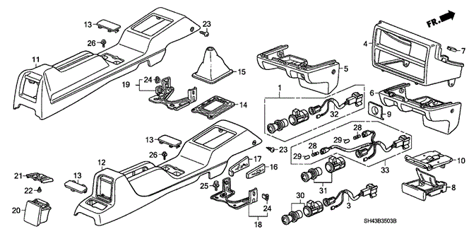 CHASSIS/CONSOLE for 1990 Honda CIVIC SEDAN #1