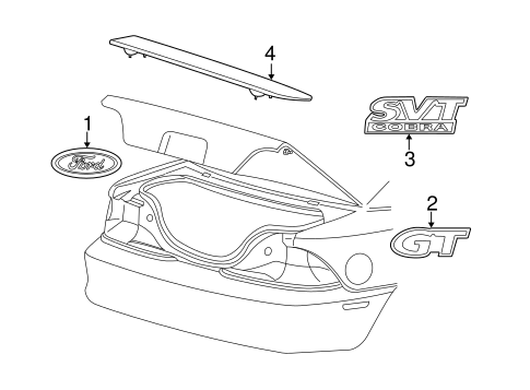 Body/Exterior Trim - Trunk for 2000 Ford Mustang #1
